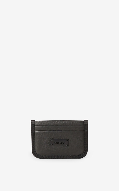 Kenzo Women Courier Leather Card Holder Black